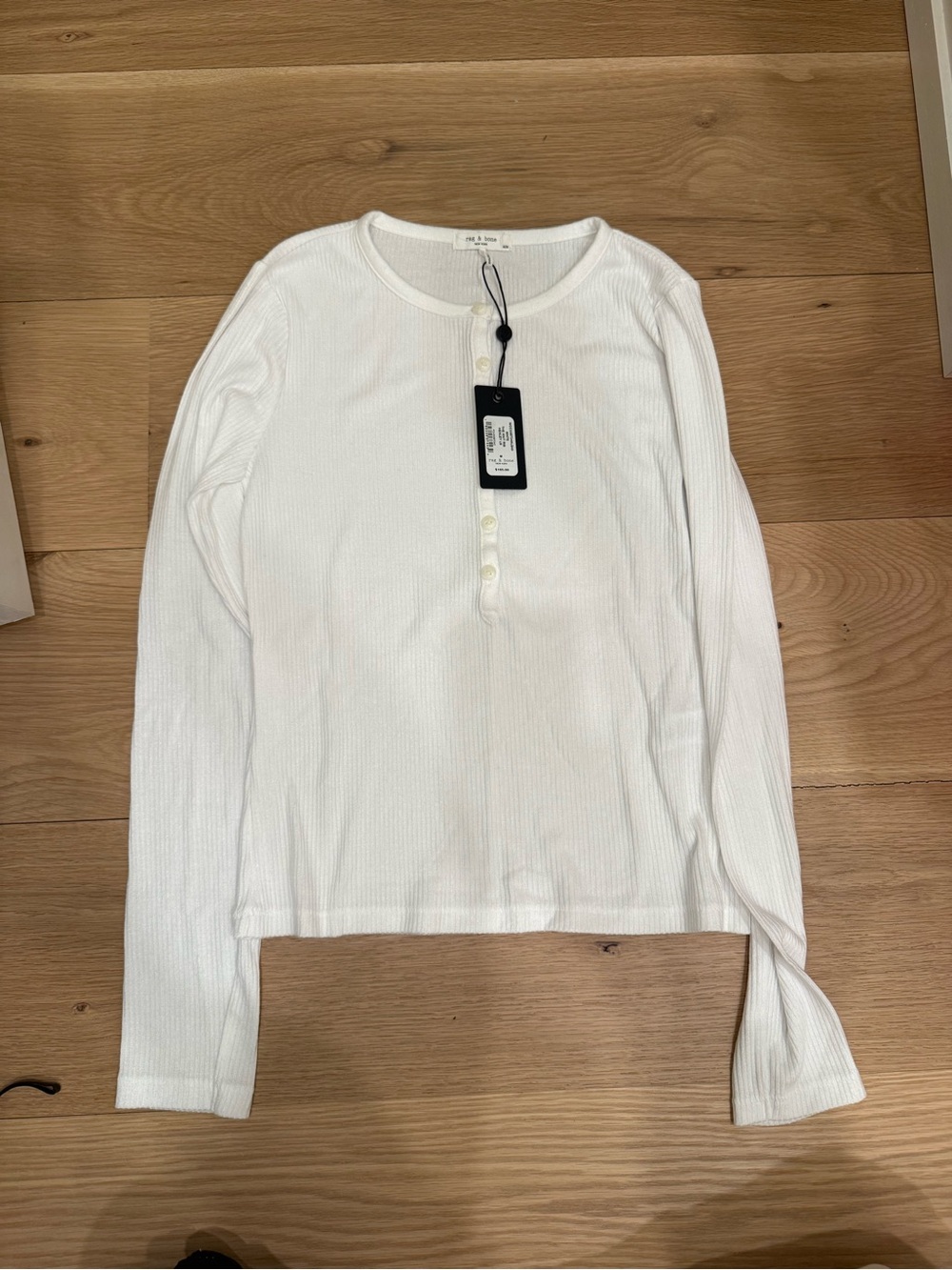 Rag & Bone sz Med white Henley long sleeve shirt top